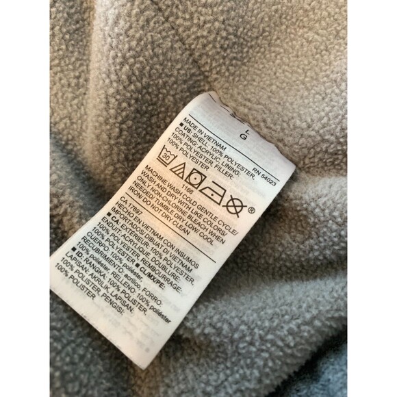 Old Navy Puffer Vest Womens L Textured Gray Quilted Fleece Lined Warm Zip Up - Picture 7 of 8